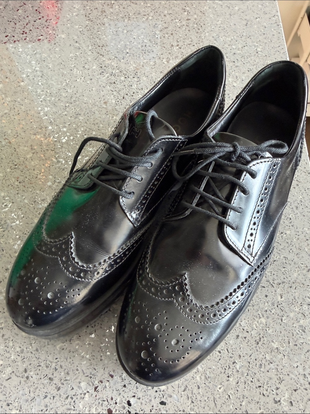 Hogan Black Women's Wingtip Brogue Derbys